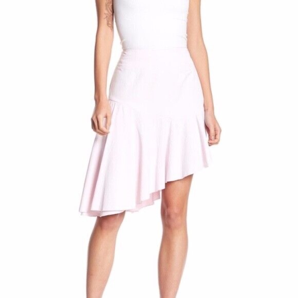 Romeo & Juliet Couture Asymmetrical Ruffle Skirt in Pink Size Small - Picture 1 of 12